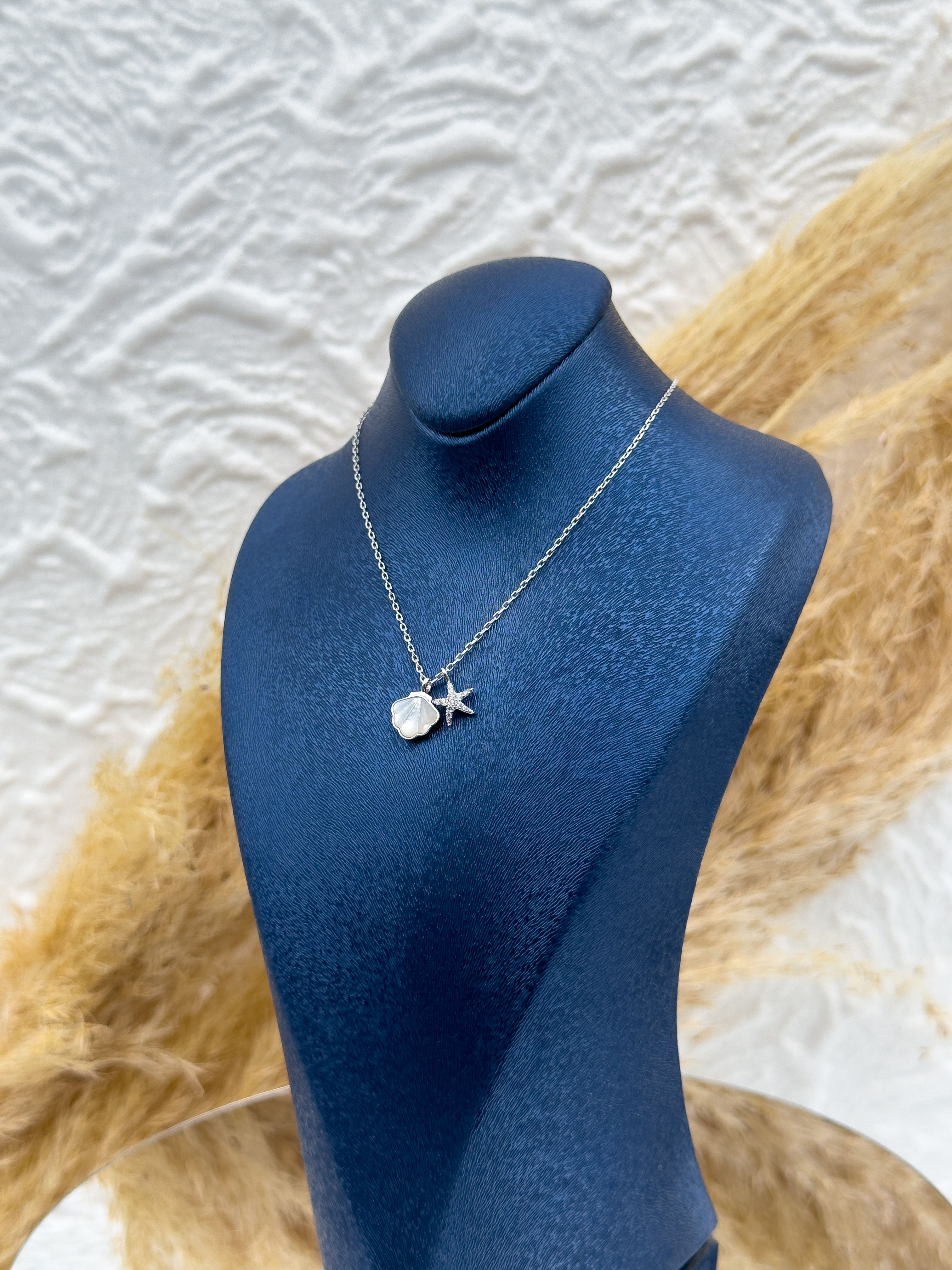 925 Ayar Gümüş Sedefli Yıldız Detaylı Kadın Kolye – Özel Tasarım, Zarif Hediyelik